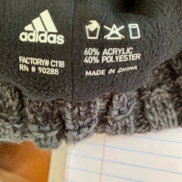 Adidas climawarm fleece lined pom pom hat ski snowboarding - Picture 3 of 7